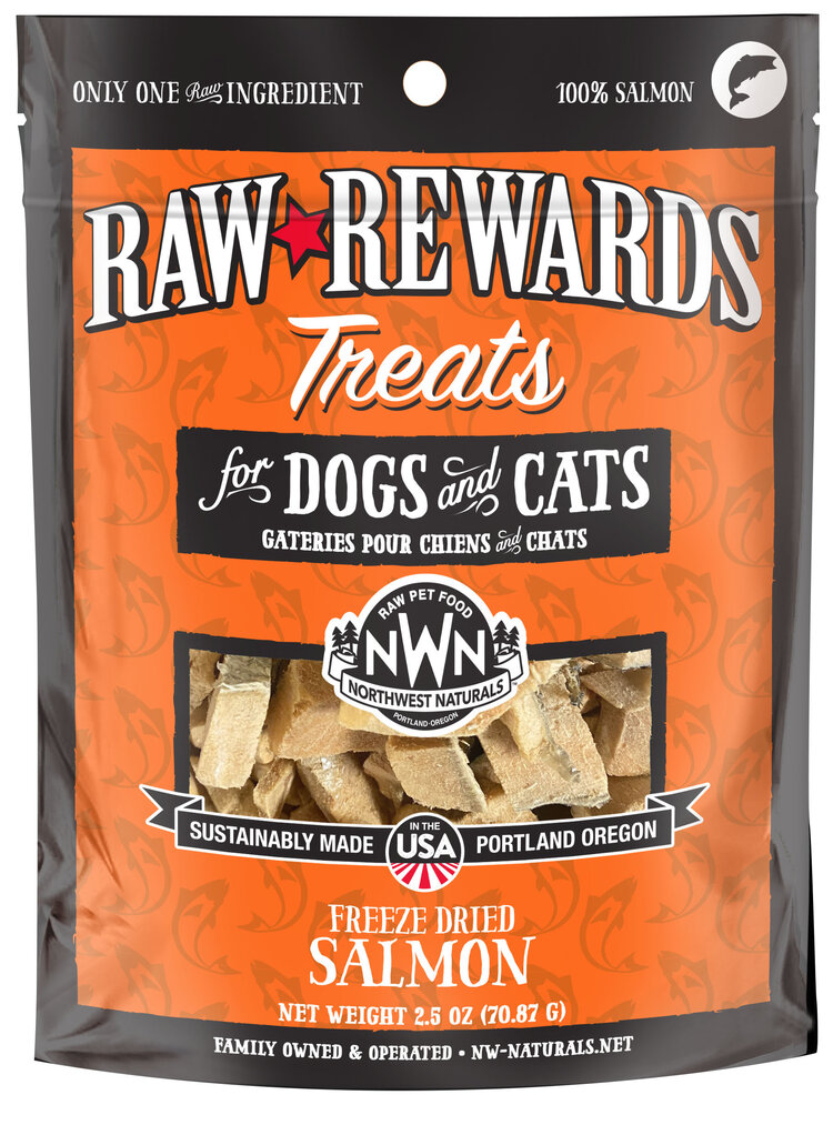 Northwest Naturals Raw Rewards Treats Freeze Dried Salmon for Dogs & Cats