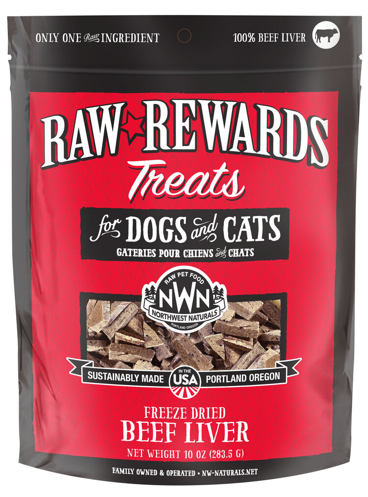 Northwest Naturals Raw Rewards Treats Freeze Dried Beef Liver for Dogs & Cats