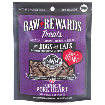 Northwest Naturals Raw Rewards Treats Freeze Dried Pork Heart for Dogs & Cats