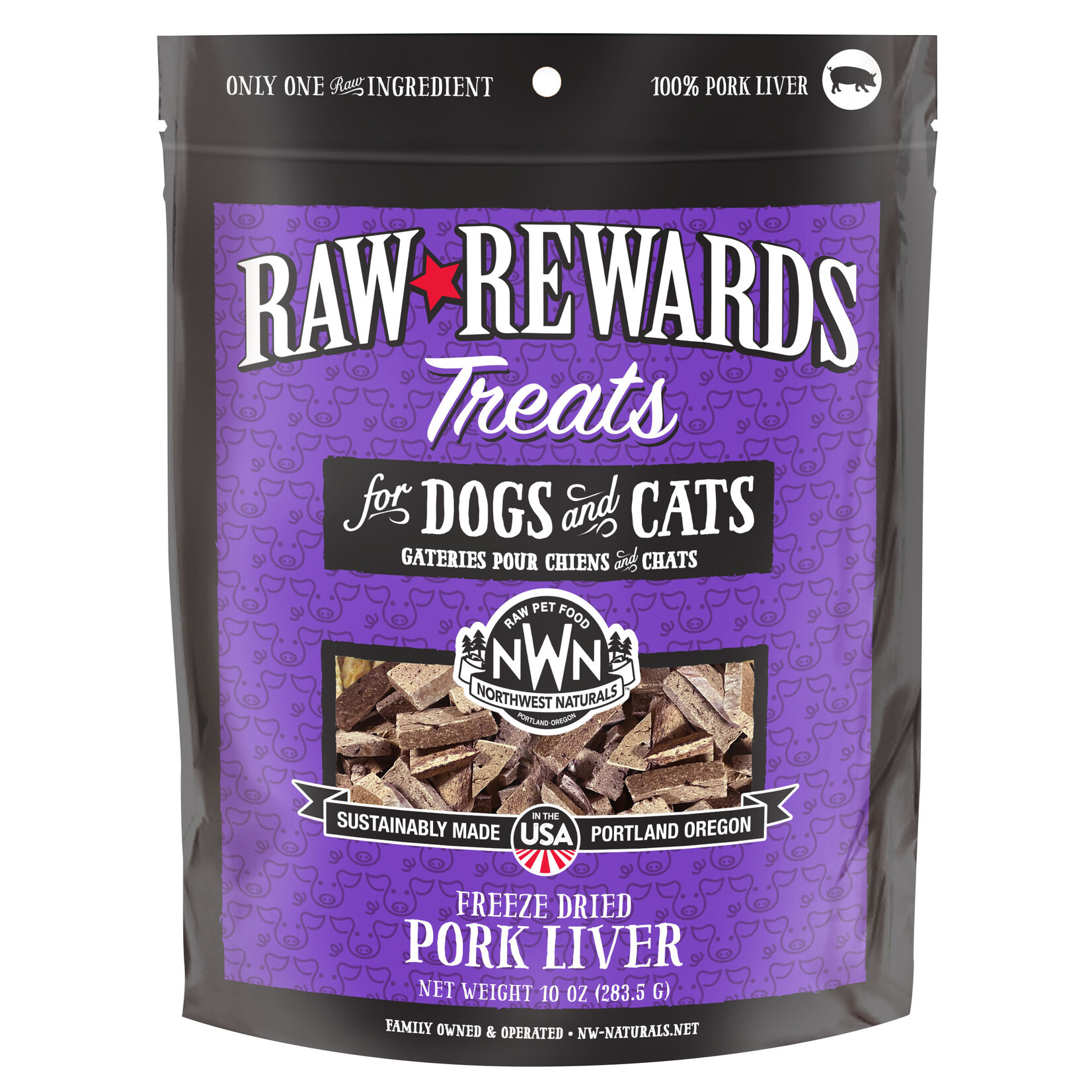 Northwest Naturals Raw Rewards Treats Freeze Dried Pork Liver for Dogs & Cats