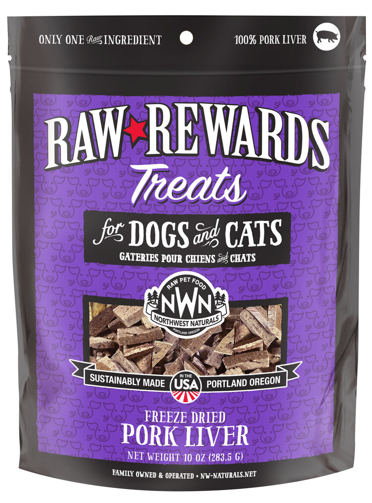 Northwest Naturals Raw Rewards Treats Freeze Dried Pork Liver for Dogs & Cats