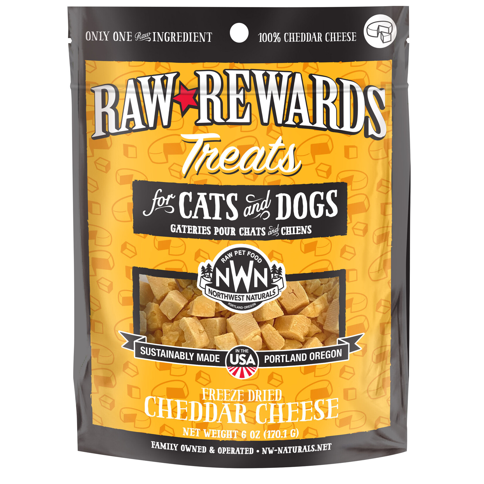 Northwest Naturals Raw Rewards Treats Freeze Dried Cheddar Cheese for Dogs & Cats