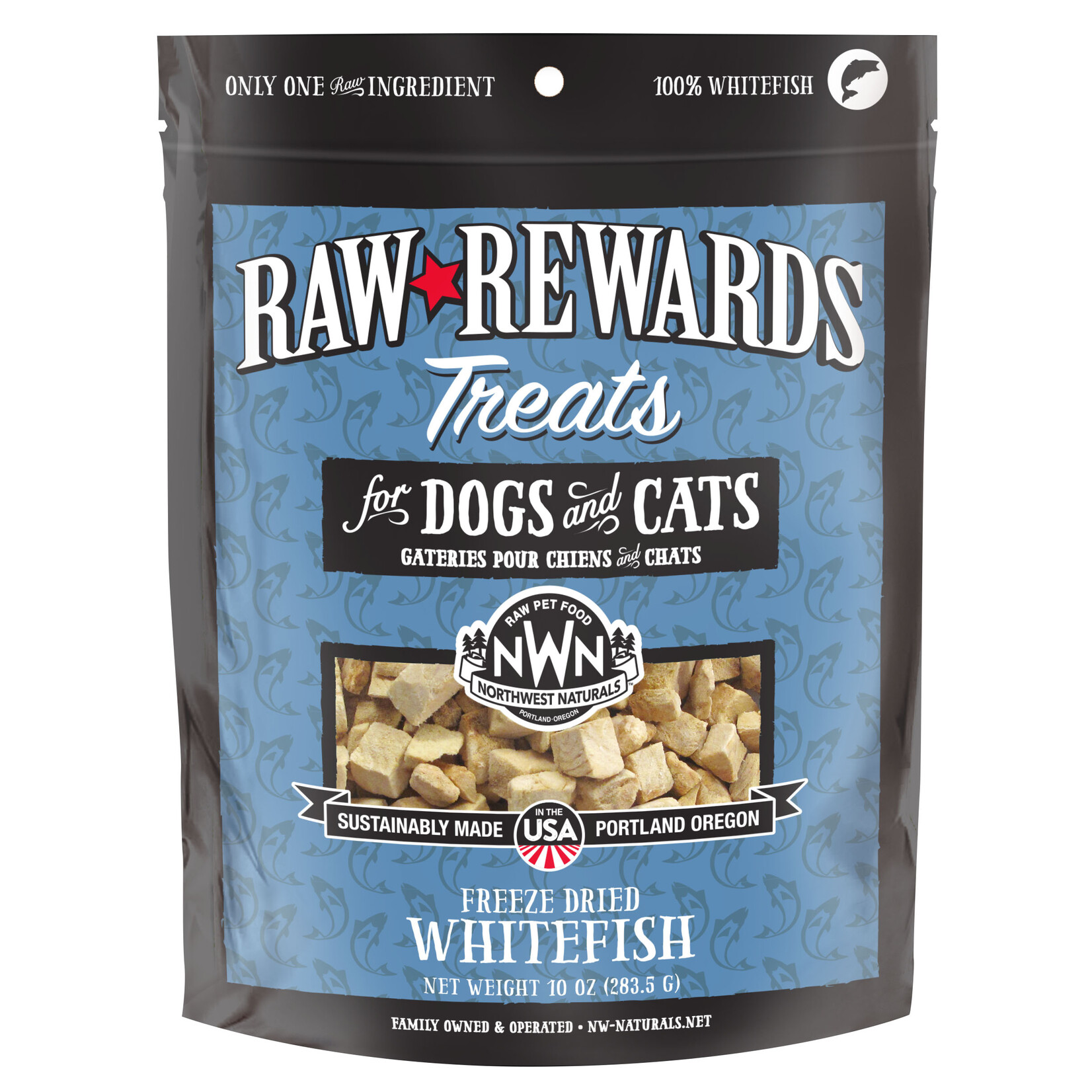 Northwest Naturals Raw Rewards Treats Freeze Dried Whitefish for Dogs & Cats