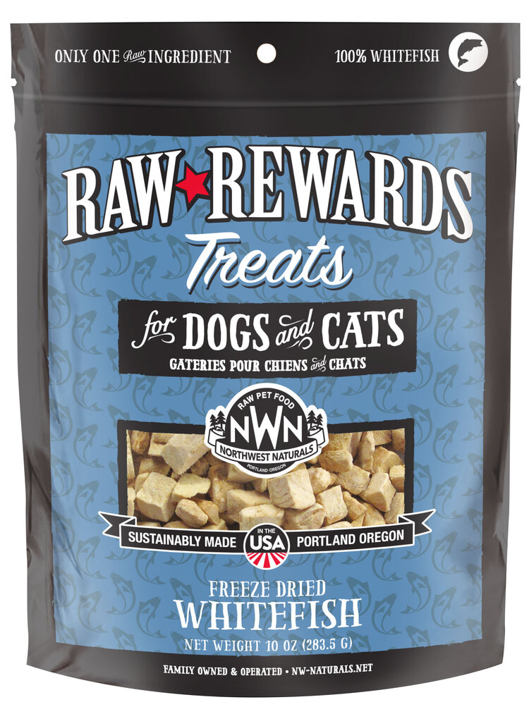 Northwest Naturals Raw Rewards Treats Freeze Dried Whitefish for Dogs & Cats