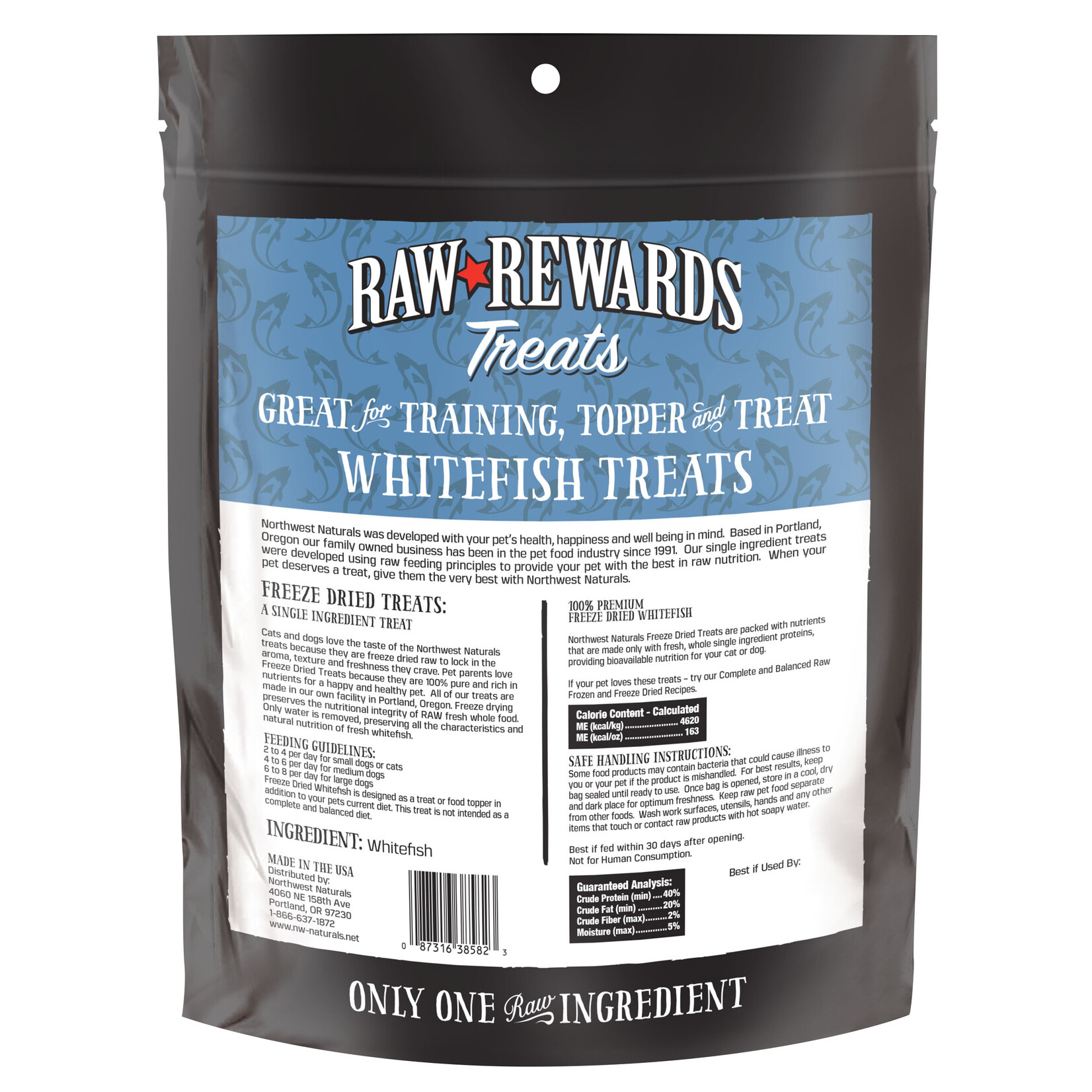 Northwest Naturals Raw Rewards Treats Freeze Dried Whitefish for Dogs & Cats