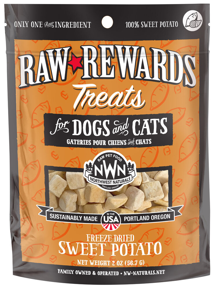 Northwest Naturals Raw Rewards Treats Freeze Dried Sweet Potato for Dogs & Cats