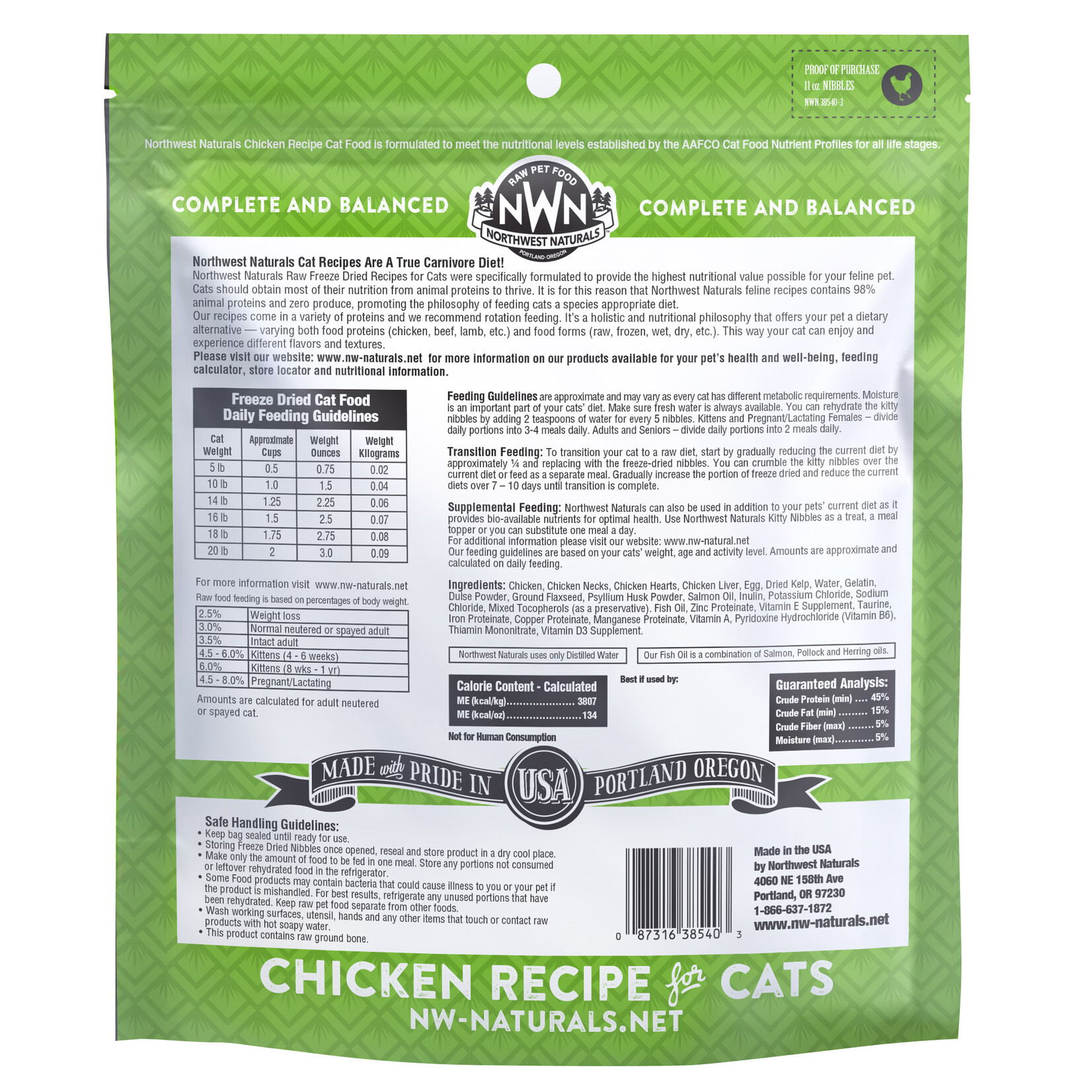 Northwest Naturals Northwest Naturals Raw Diet for Cats - Freeze Dried Chicken Recipe