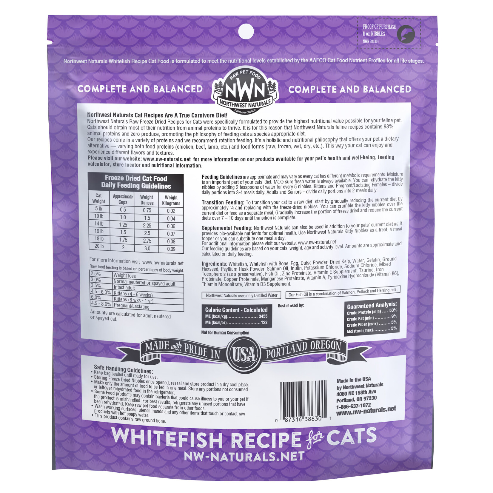 Northwest Naturals Northwest Naturals Raw Diet for Cats - Freeze Dried Whitefish Recipe