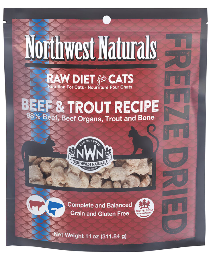 Northwest Naturals Northwest Naturals Raw Diet for Cats - Freeze Dried Beef & Trout Recipe