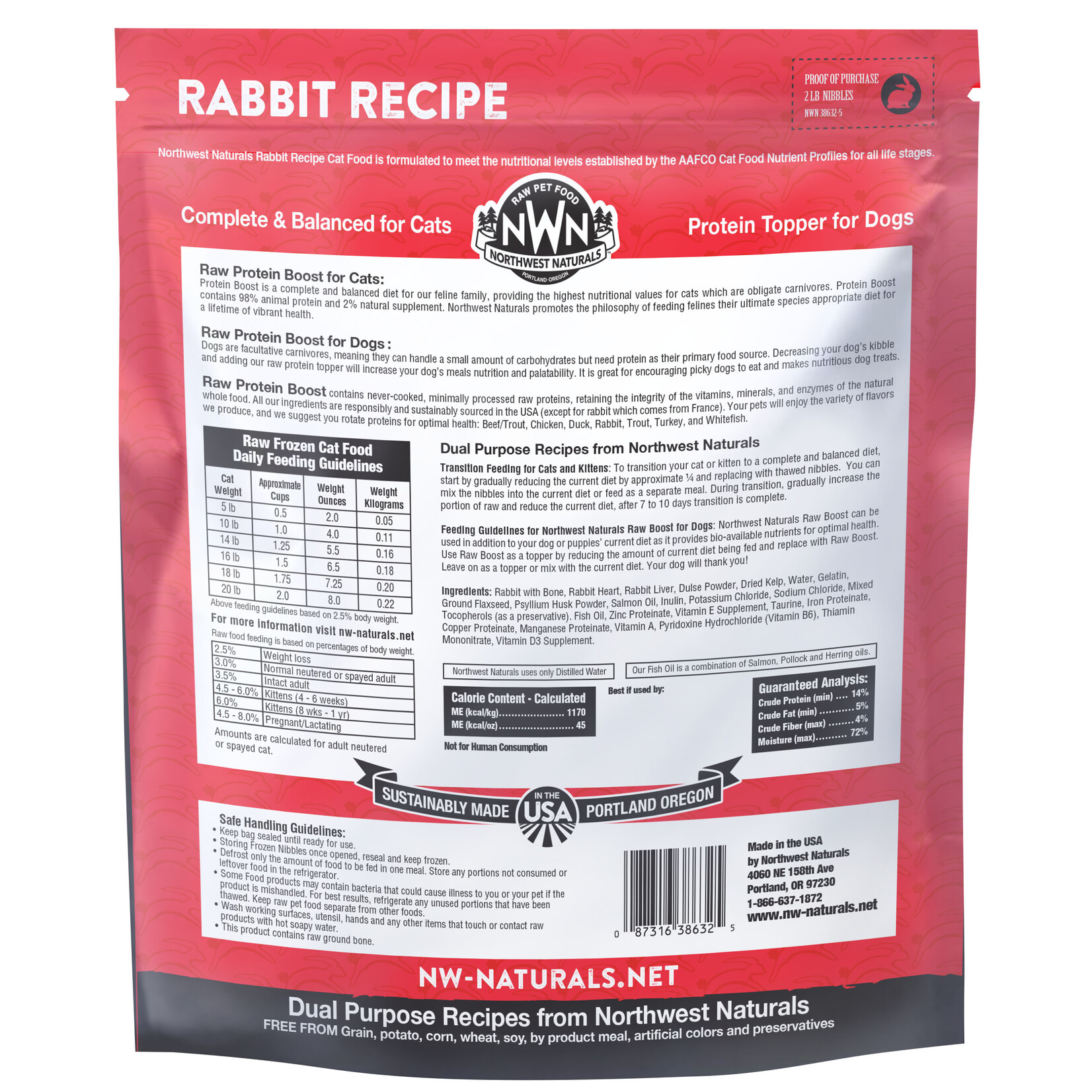 Northwest Naturals Northwest Naturals Raw Diet for Cats - Rabbit Recipe