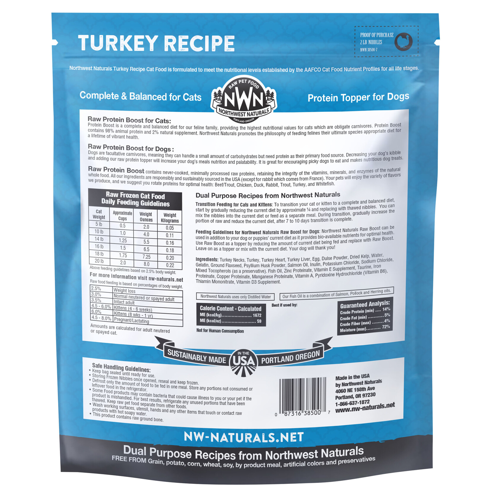 Northwest Naturals Northwest Naturals Raw Diet for Cats - Turkey Recipe