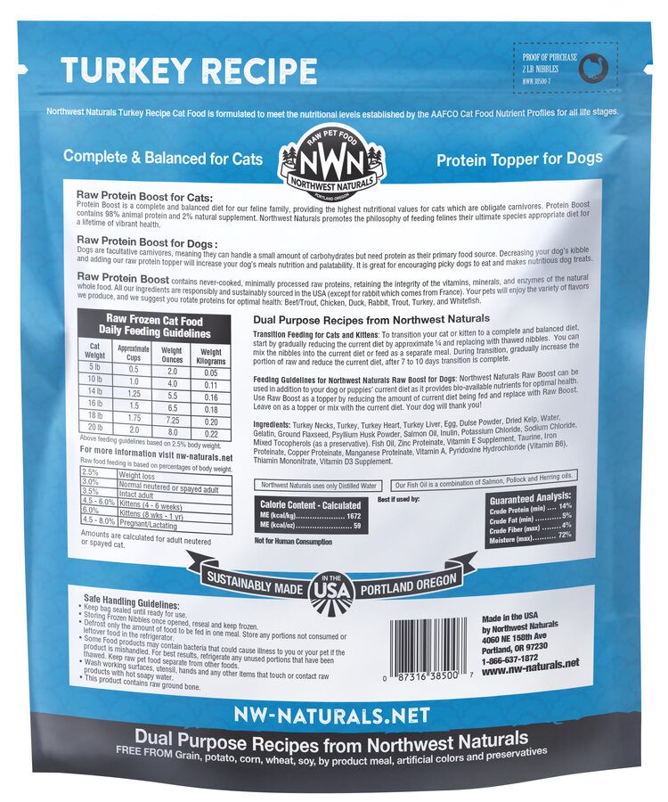 Northwest Naturals Northwest Naturals Raw Diet for Cats - Turkey Recipe