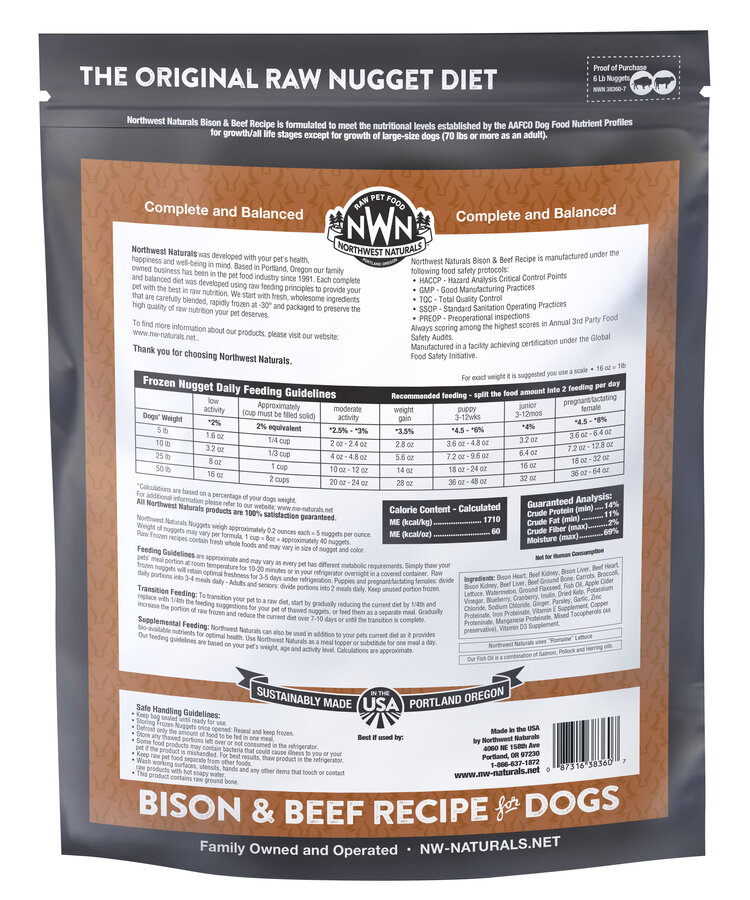Northwest Naturals Northwest Naturals Nuggets Raw Diet for Dogs - Bison & Beef Recipe