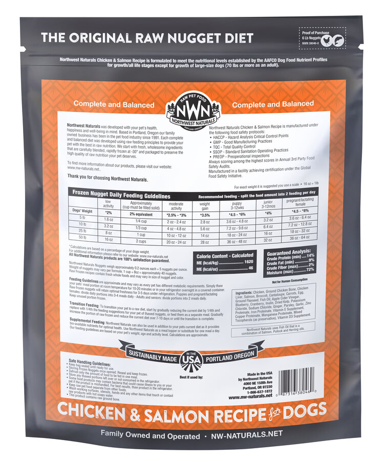 Northwest Naturals Northwest Naturals Nuggets Raw Diet for Dogs - Chicken & Salmon Recipe