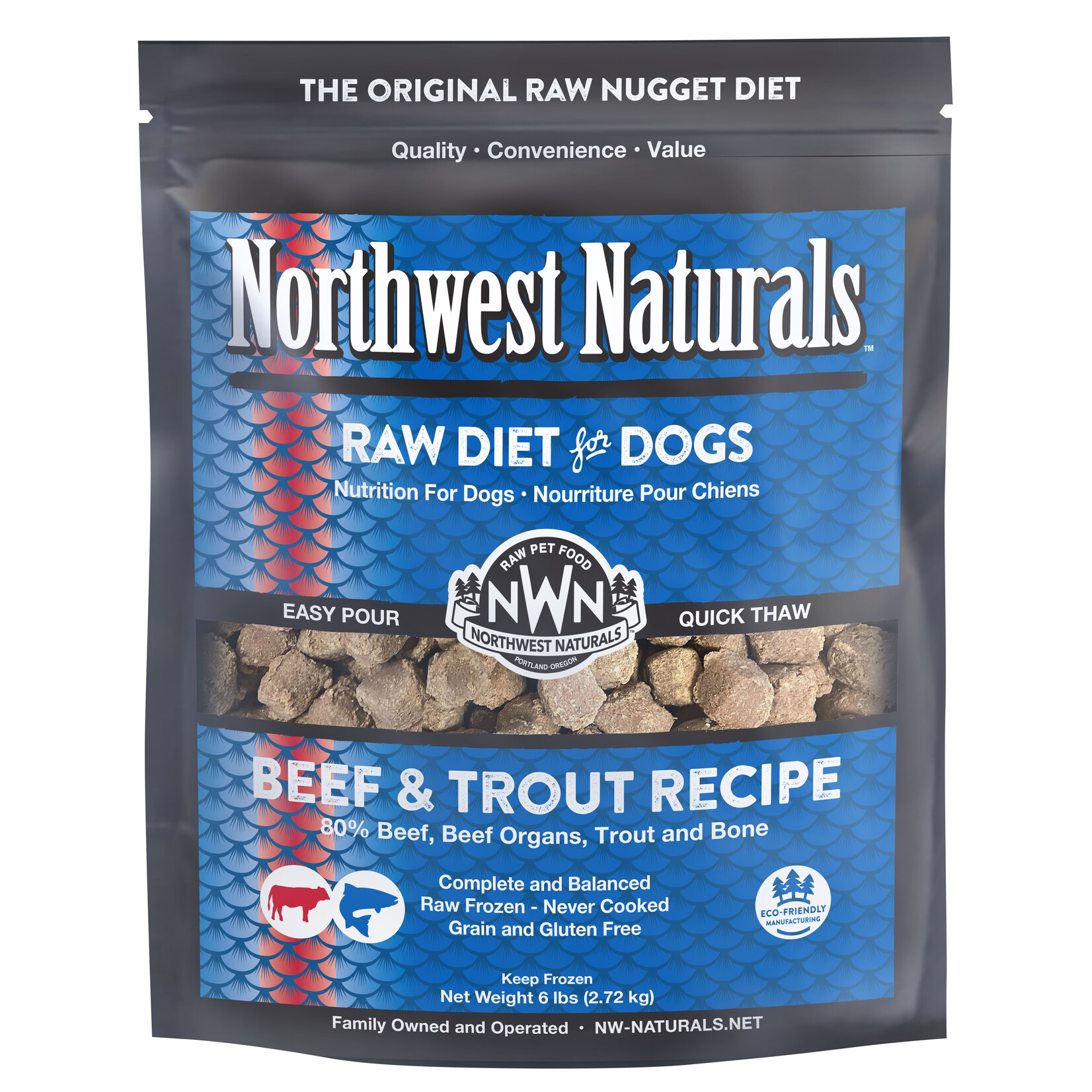 Northwest Naturals Northwest Naturals Nuggets Raw Diet for Dogs - Beef & Trout Recipe