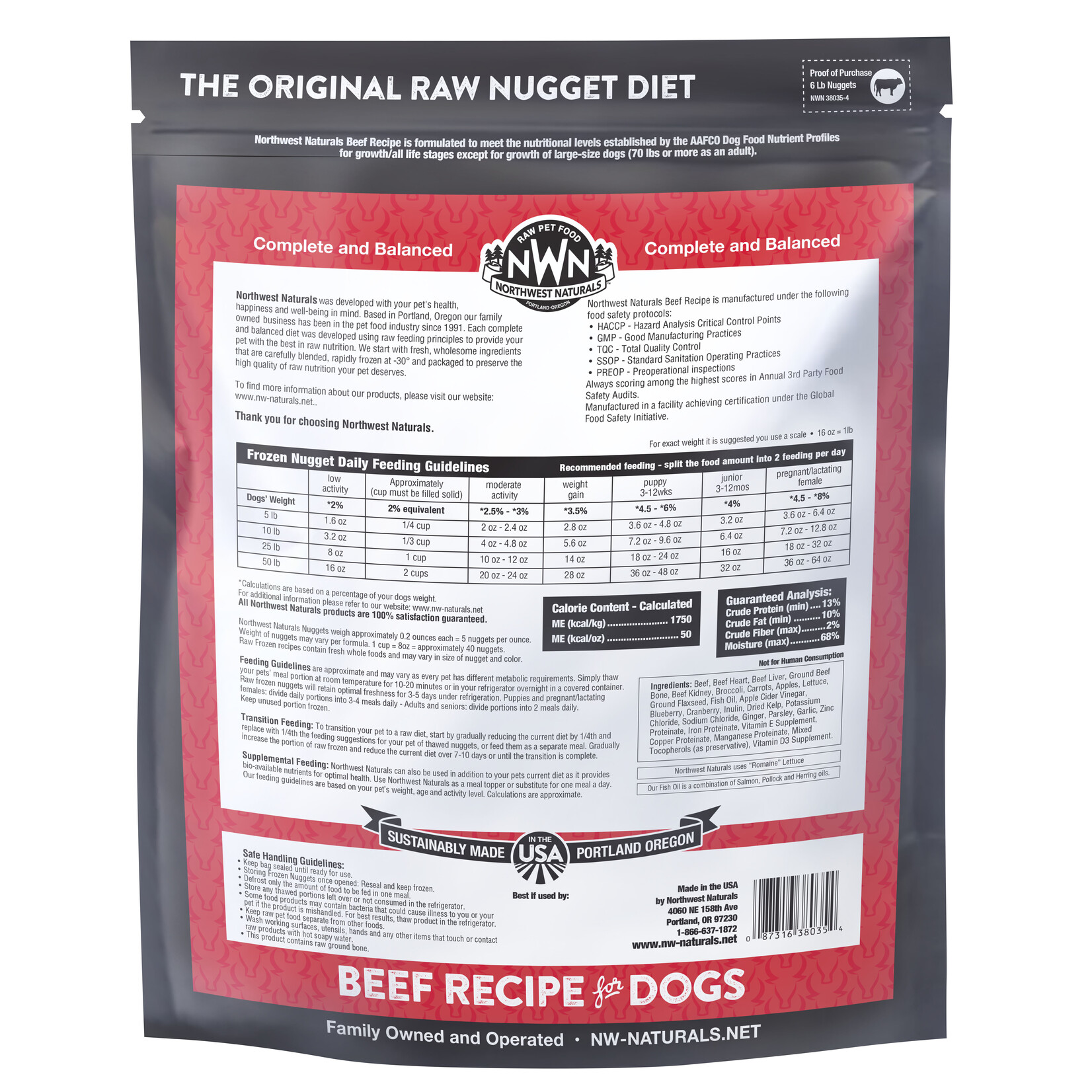 Northwest Naturals Northwest Naturals Nuggets Raw Diet for Dogs - Beef Recipe