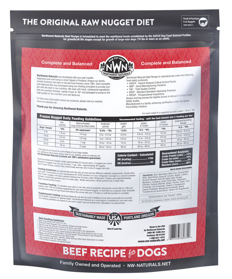 Northwest Naturals Northwest Naturals Nuggets Raw Diet for Dogs - Beef Recipe