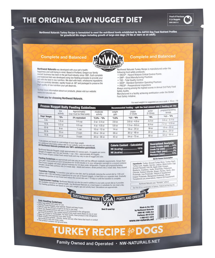 Northwest Naturals Northwest Naturals Nuggets Raw Diet for Dogs - Turkey Recipe