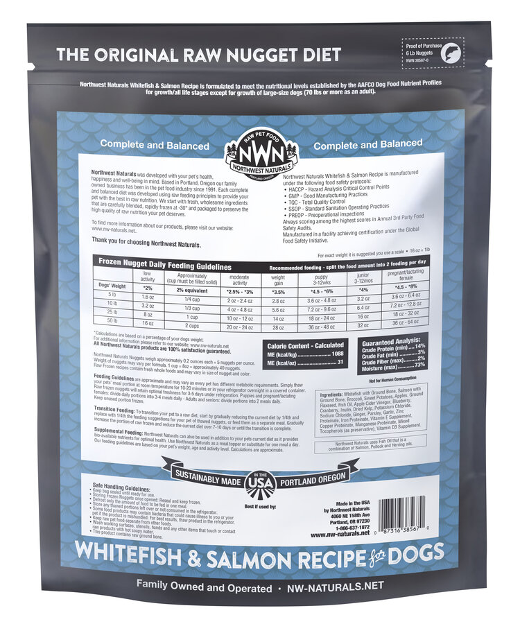 Northwest Naturals Northwest Naturals Nuggets Raw Diet for Dogs - Whitefish & Salmon Recipe