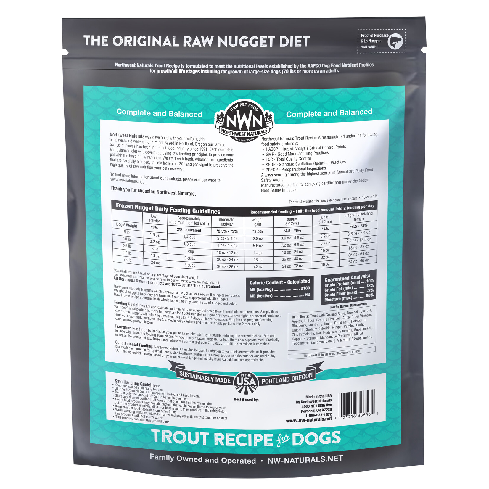 Northwest Naturals Northwest Naturals Nuggets Raw Diet for Dogs - Trout Recipe