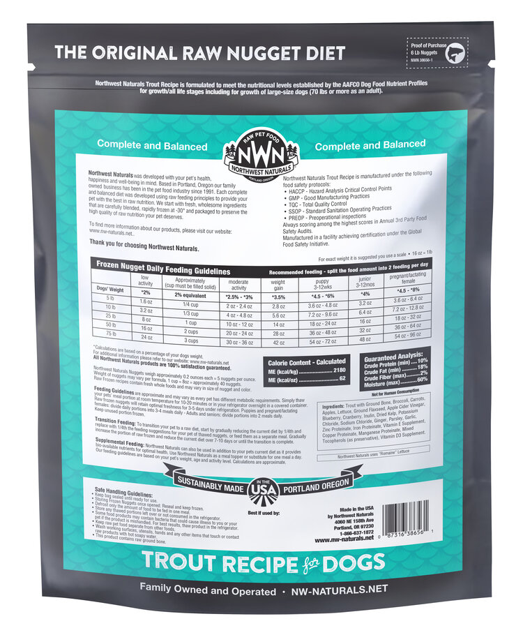 Northwest Naturals Northwest Naturals Nuggets Raw Diet for Dogs - Trout Recipe