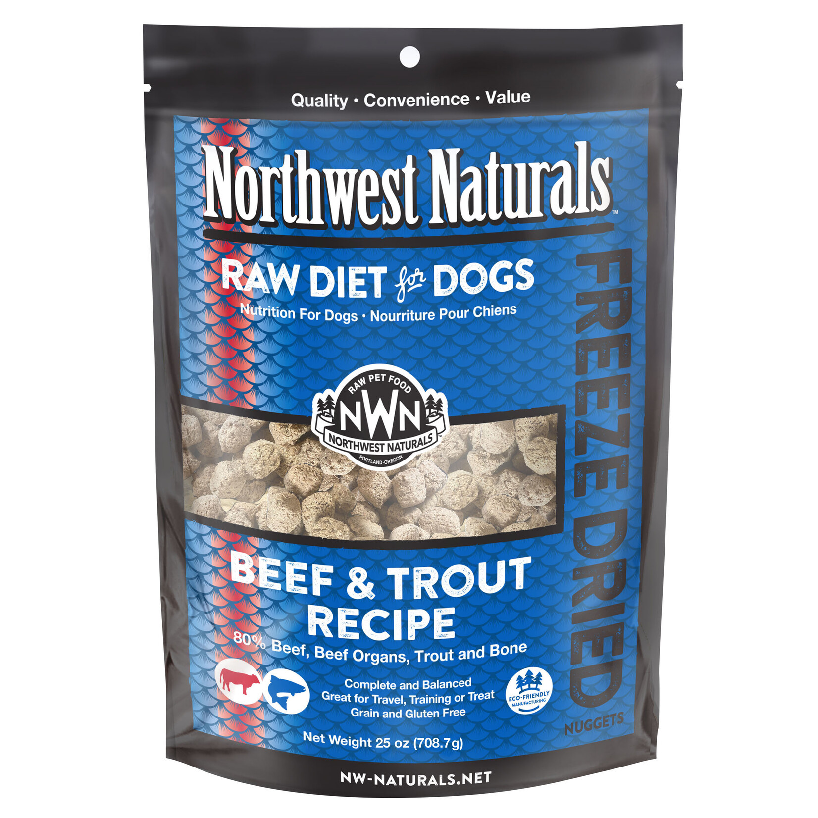 Northwest Naturals Northwest Naturals Raw Diet for Dogs - Freeze Dried Beef & Trout Recipe