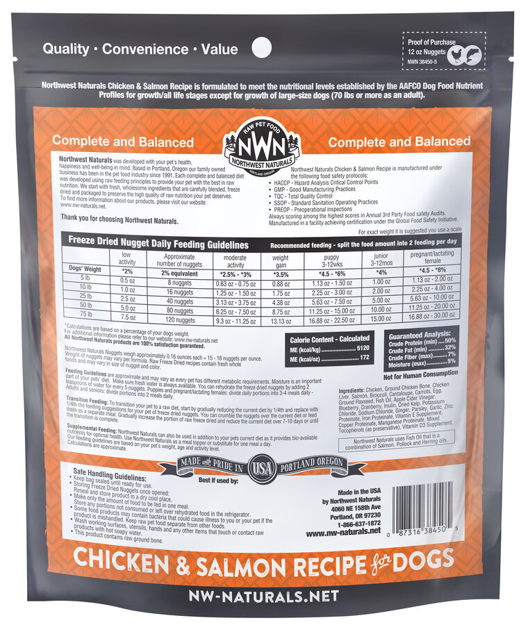 Northwest Naturals Northwest Naturals Raw Diet for Dogs - Freeze Dried Chicken & Salmon Recipe