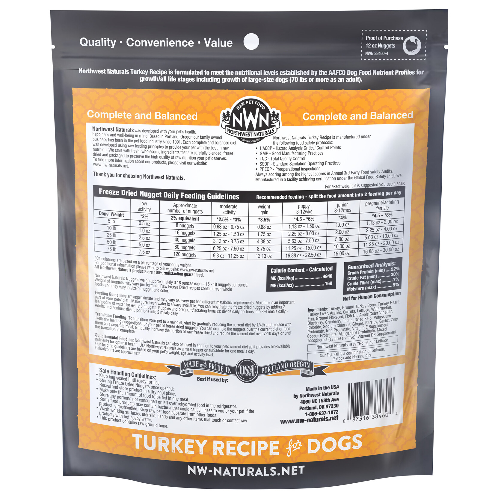 Northwest Naturals Northwest Naturals Raw Diet for Dogs - Freeze Dried Turkey Recipe