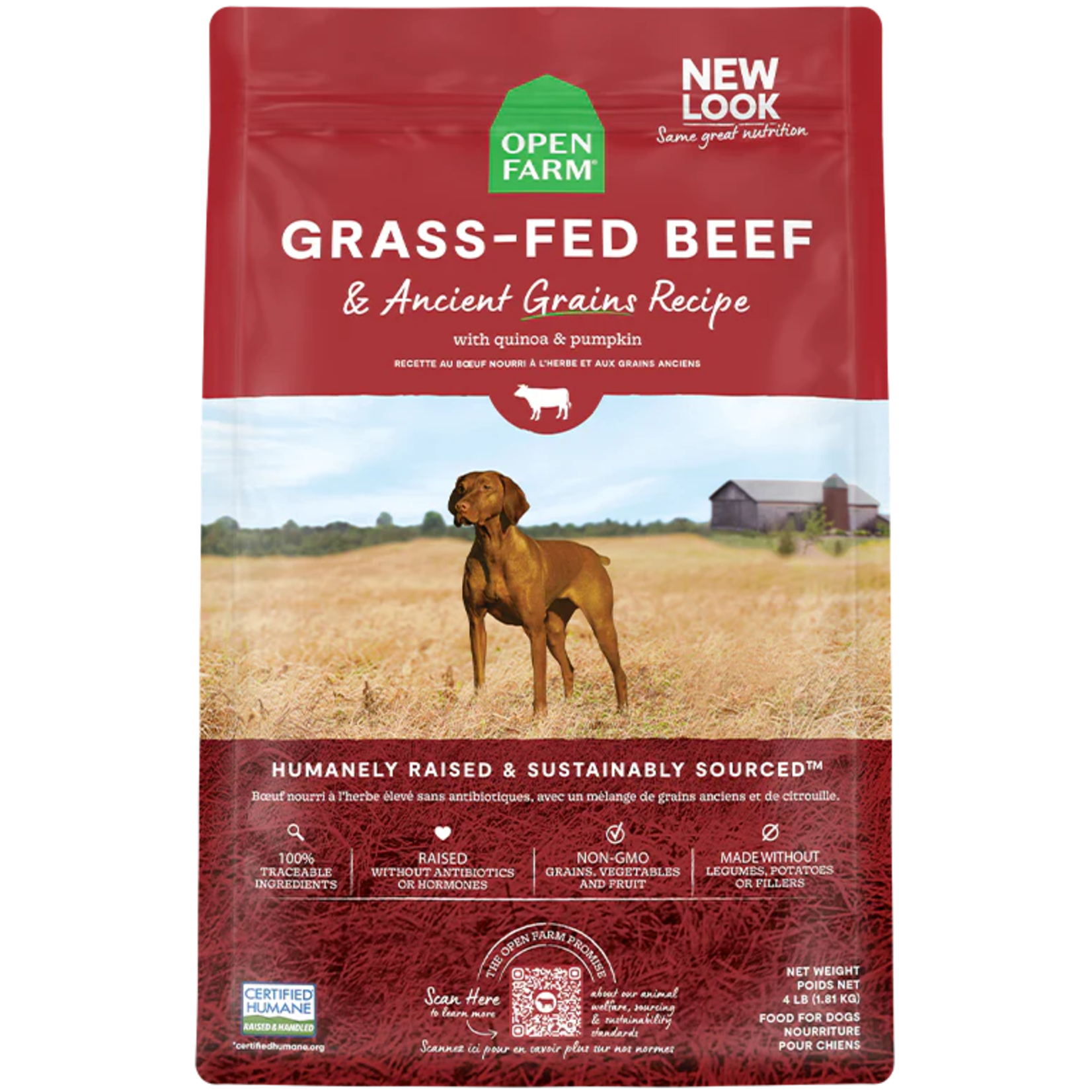 Open Farm Open Farm Grass-Fed Beef & Ancient Grains Recipe for Dogs