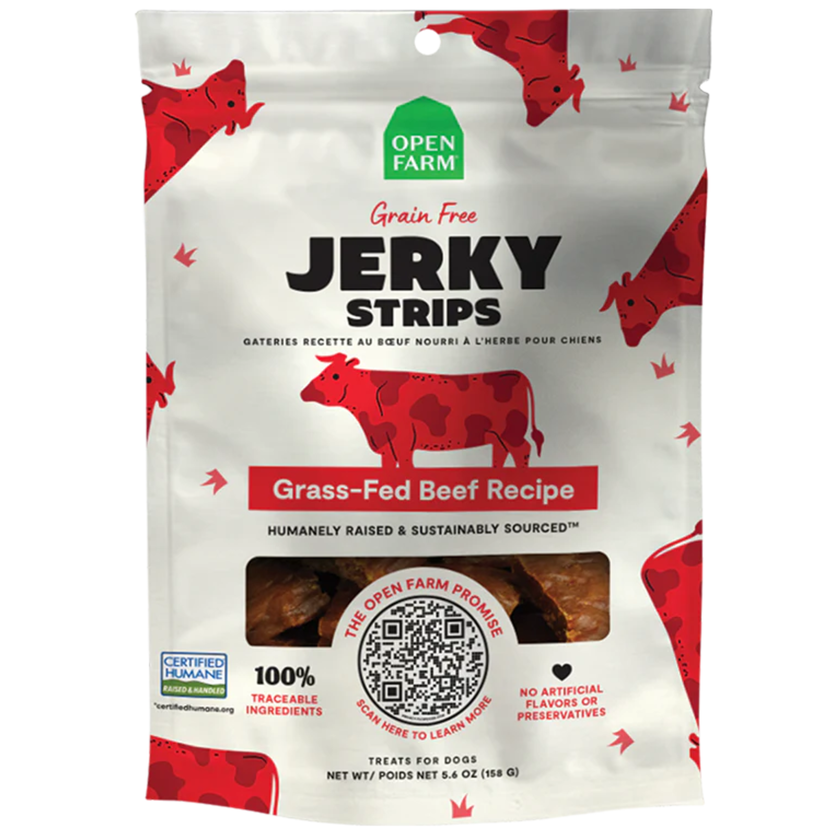 Open Farm Open Farm Grain Free Jerky Strips - Grass-Fed Beef Recipe