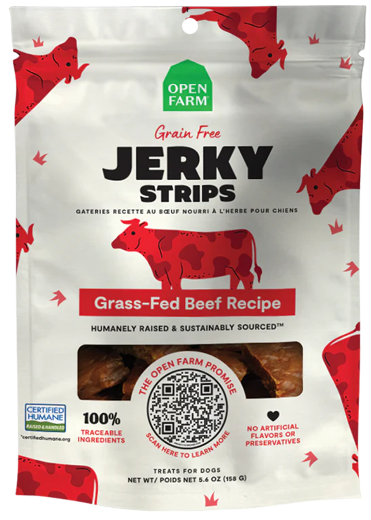 Open Farm Open Farm Grain Free Jerky Strips - Grass-Fed Beef Recipe