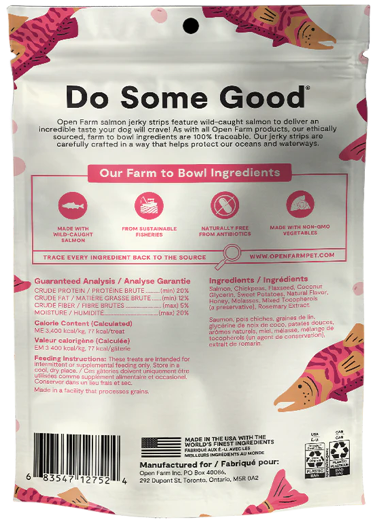 Open Farm Open Farm Grain Free Jerky Strips - Salmon Recipe