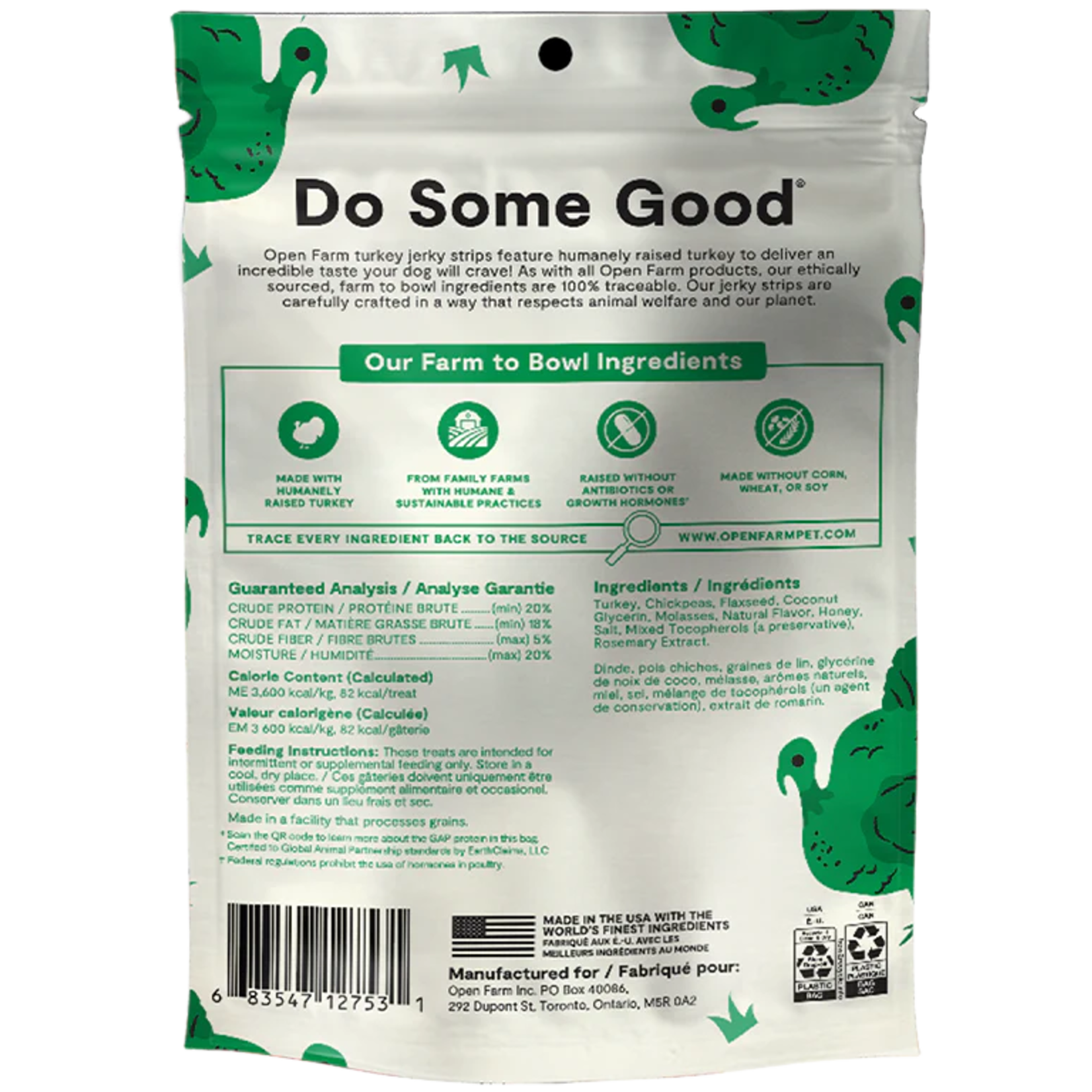 Open Farm Open Farm Grain Free Jerky Strips - Turkey Recipe