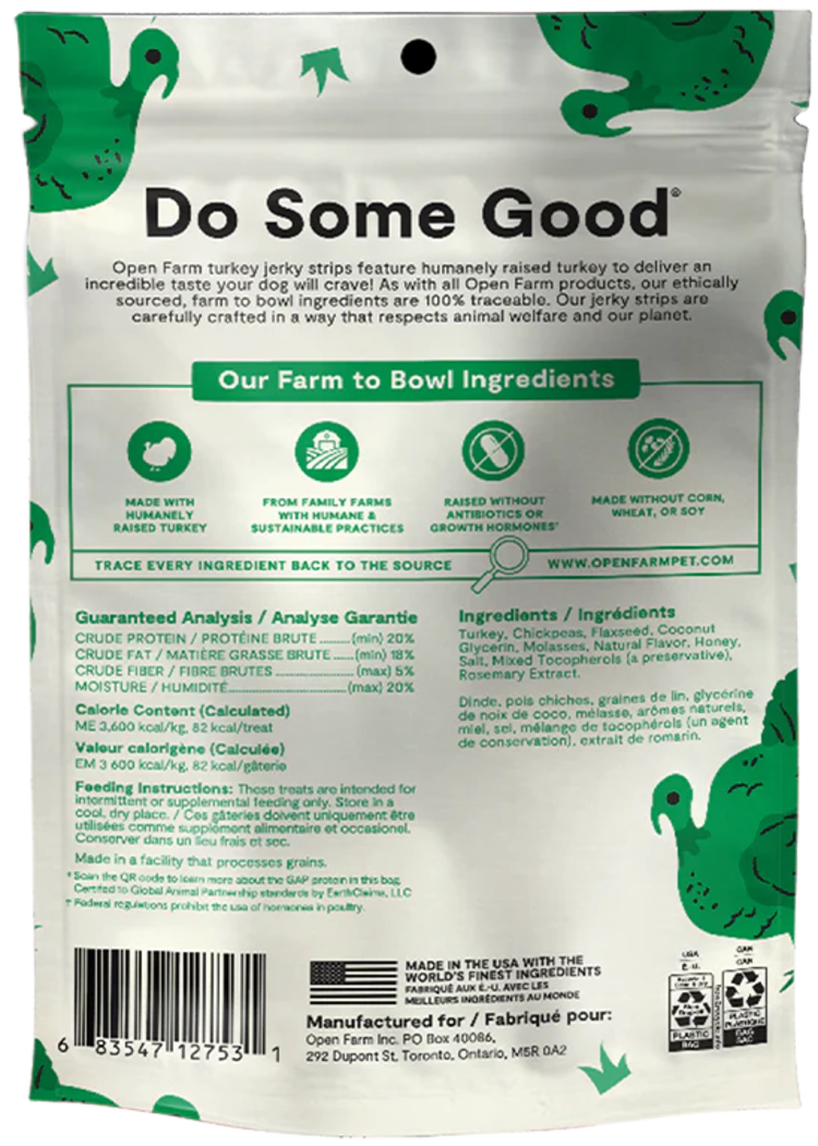 Open Farm Open Farm Grain Free Jerky Strips - Turkey Recipe