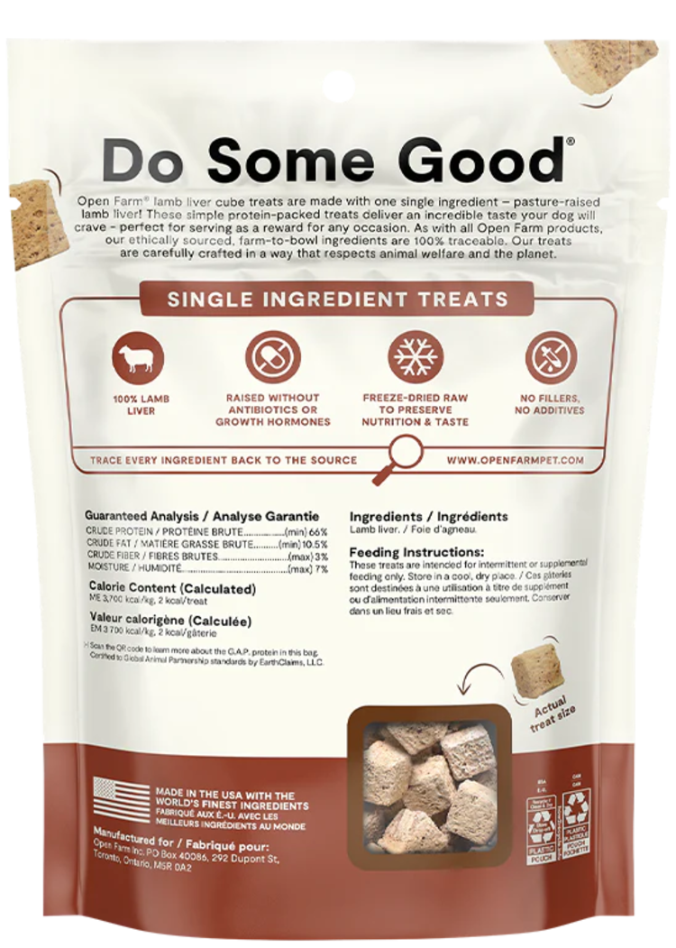 Open Farm Open Farm Freeze-Dried Raw Cubes - Lamb Liver