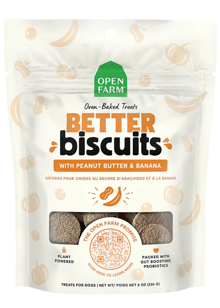 Open Farm Open Farm Better Biscuits - Peanut Butter & Banana Recipe