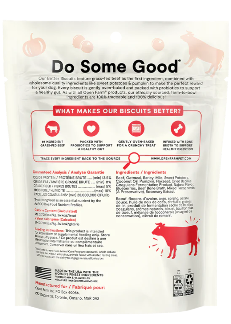 Open Farm Open Farm Better Biscuits - Grass-Fed Beef & Oatmeal Recipe