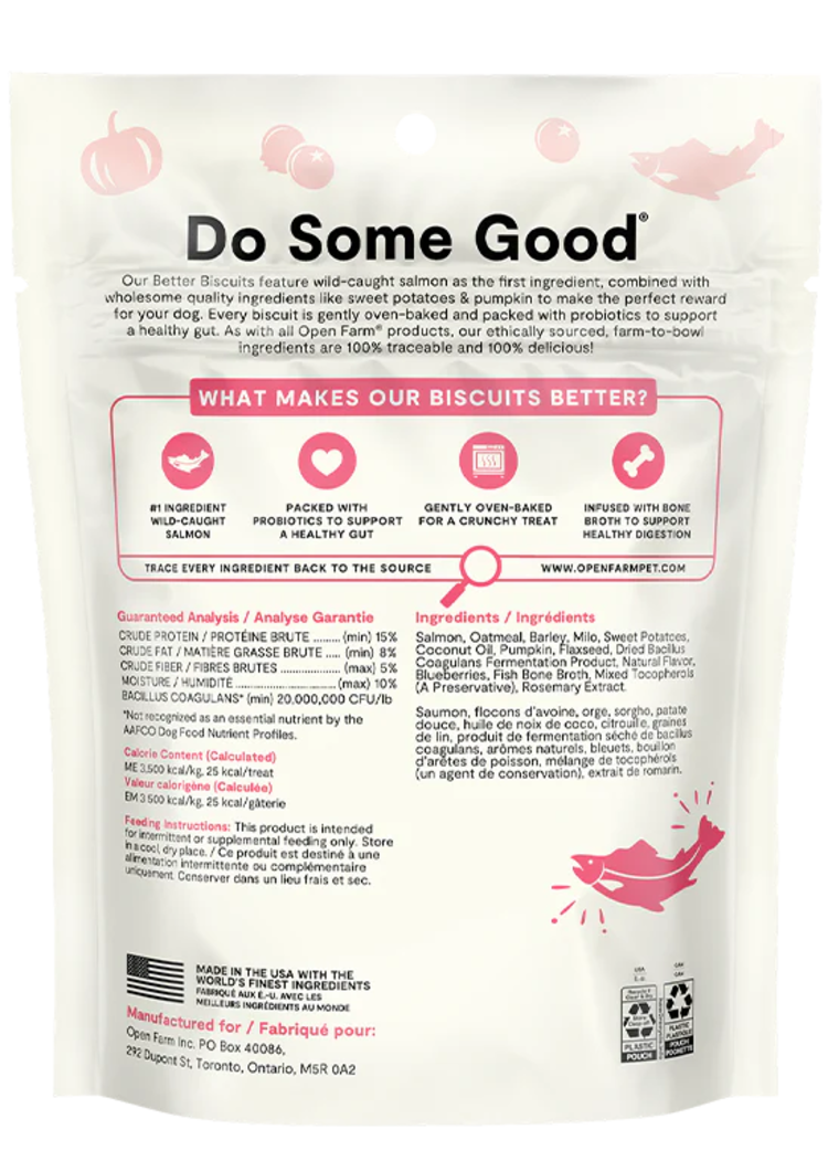 Open Farm Open Farm Better Biscuits - Wild-Caught Salmon & Oatmeal Recipe