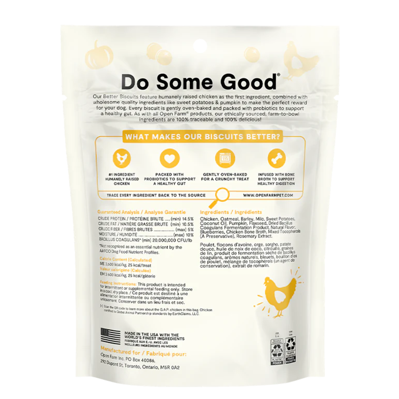 Open Farm Open Farm Better Biscuits - Chicken & Oatmeal Recipe