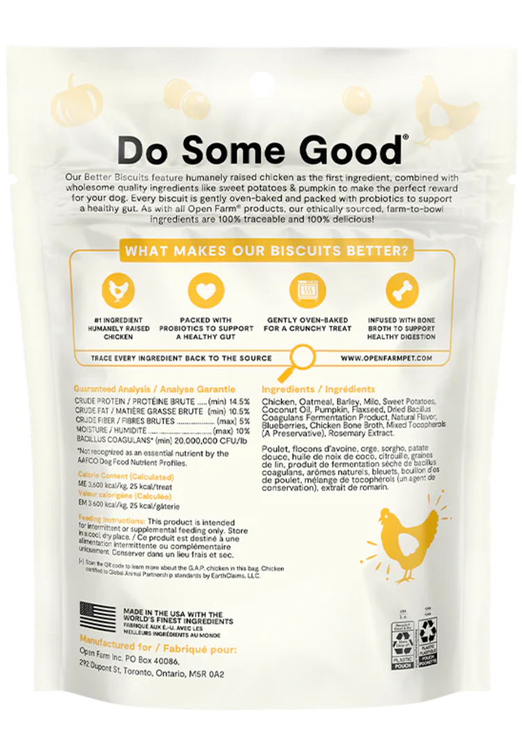 Open Farm Open Farm Better Biscuits - Chicken & Oatmeal Recipe