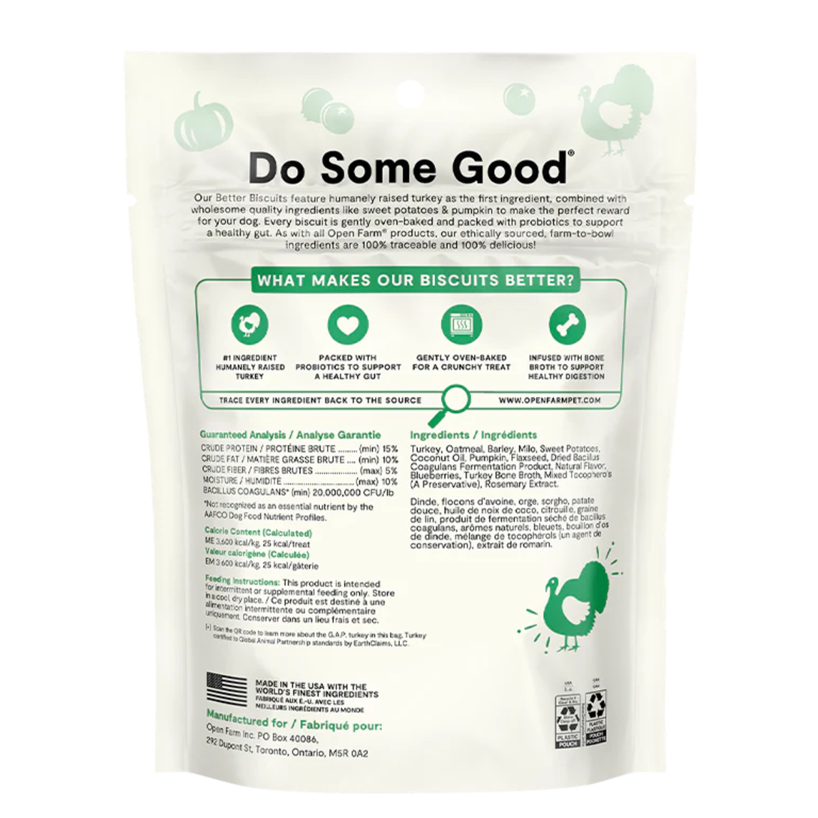 Open Farm Open Farm Better Biscuits - Turkey & Oatmeal Recipe