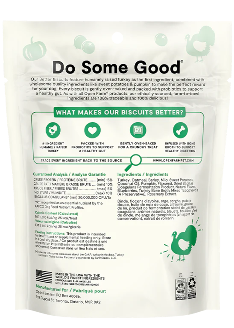 Open Farm Open Farm Better Biscuits - Turkey & Oatmeal Recipe