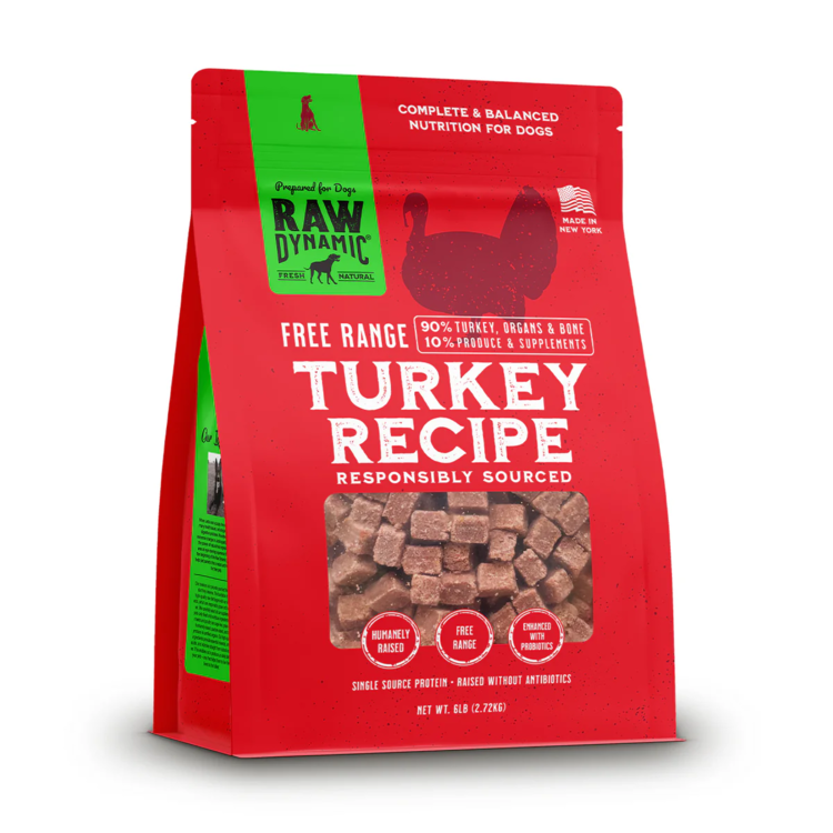 Raw Dynamic Raw Dynamic Frozen Raw Free Range Turkey Formula for Dogs
