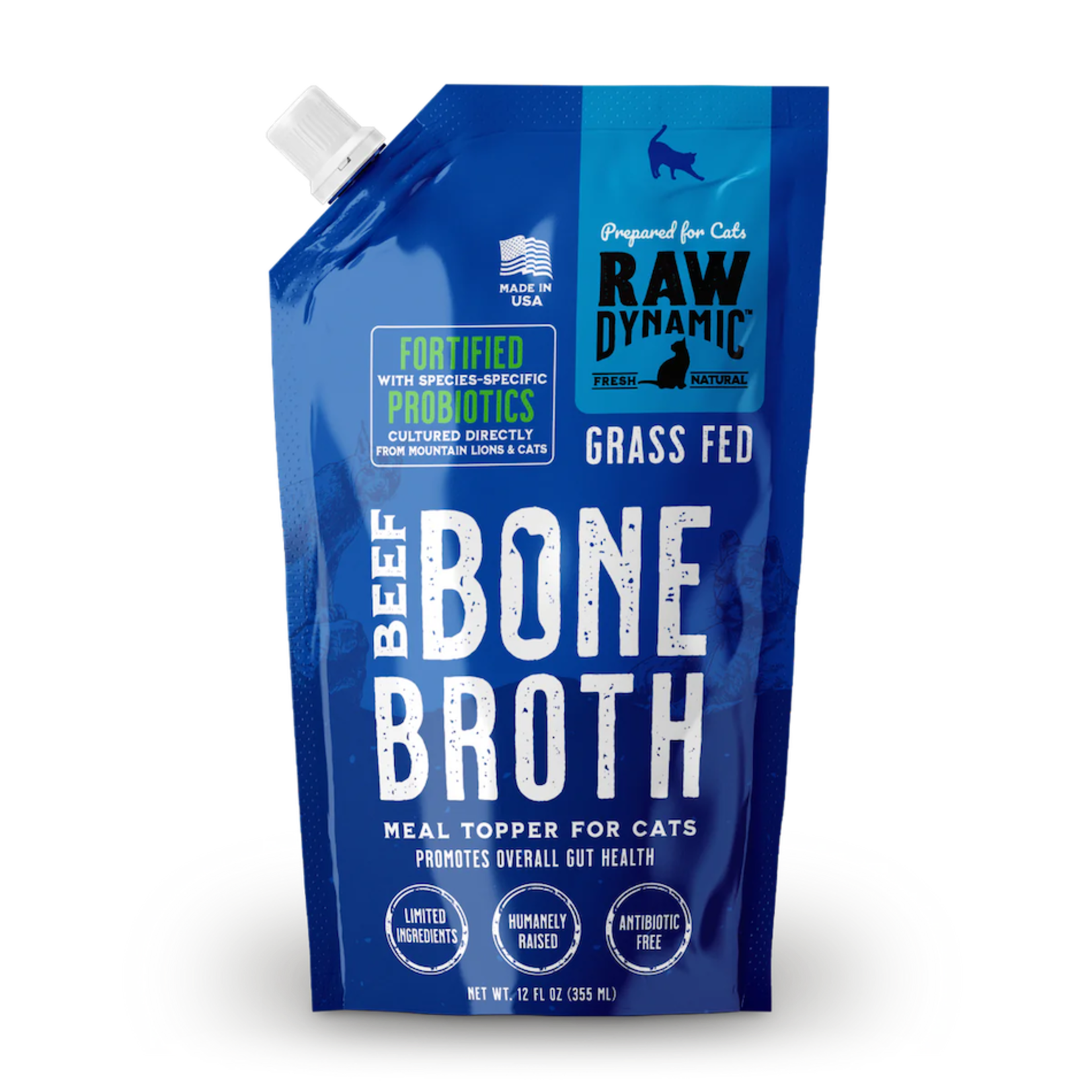 Raw Dynamic Raw Dynamic Grass Fed Beef Bone Broth Meal Topper for Cats