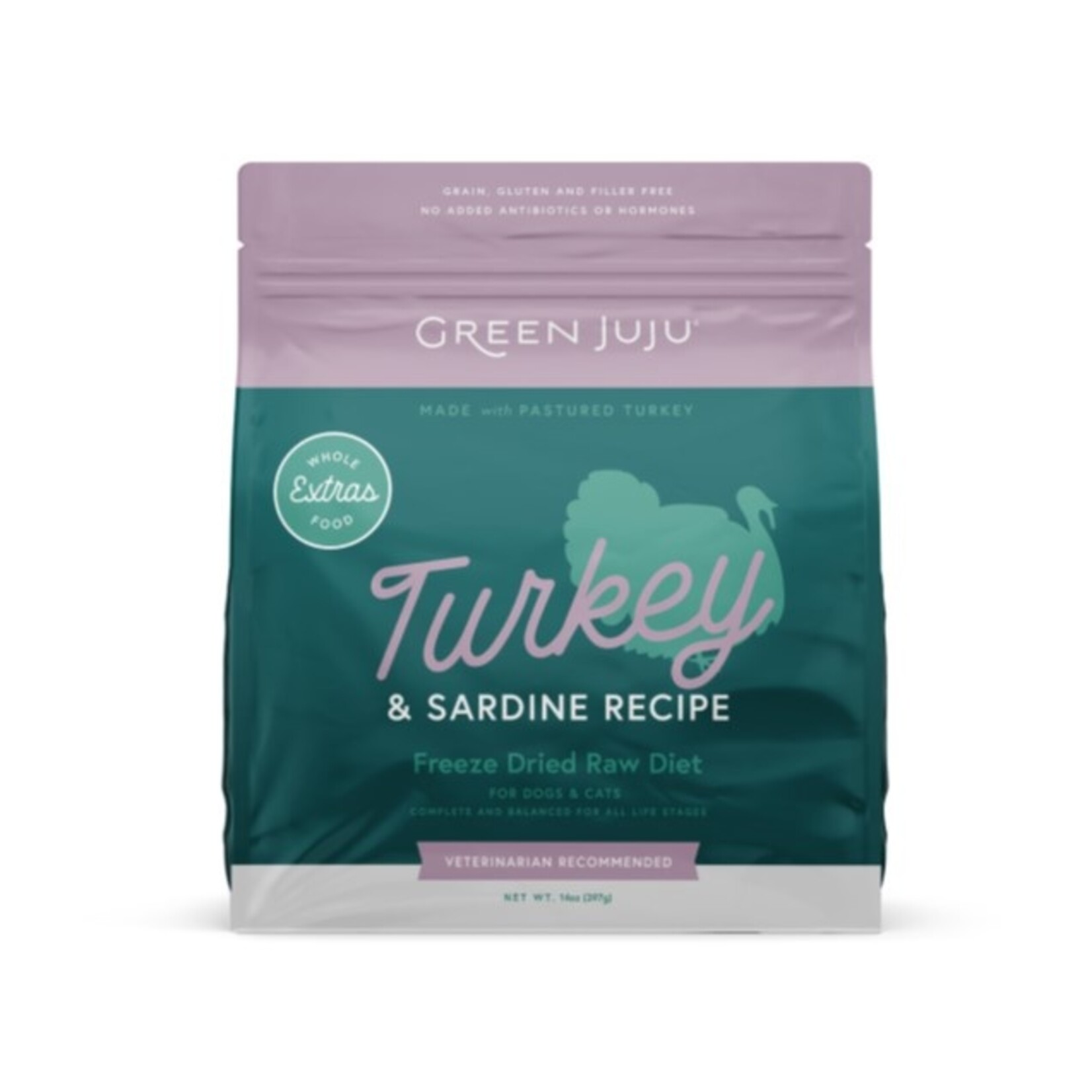 Green Juju Green Juju Extras Whole Food Freeze Dried Raw Diet - Turkey & Sardine Recipe