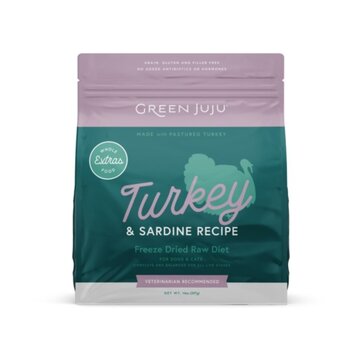 Green Juju Green Juju Extras Whole Food Freeze Dried Raw Diet - Turkey & Sardine Recipe