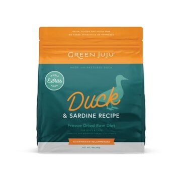 Green Juju Green Juju Extras Whole Food Freeze Dried Raw Diet - Duck & Sardine Recipe
