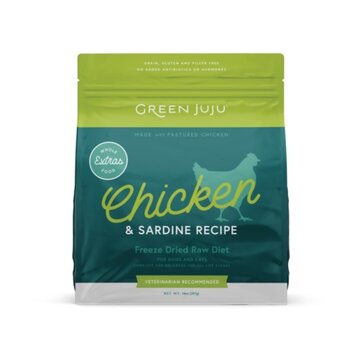 Green Juju Green Juju Extras Whole Food Freeze Dried Raw Diet - Chicken & Sardine Recipe
