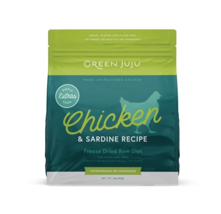 Green Juju Green Juju Extras Whole Food Freeze Dried Raw Diet - Chicken & Sardine Recipe