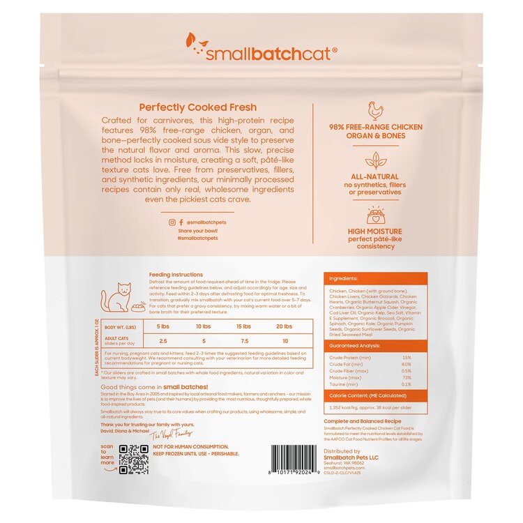 Smallbatch Smallbatch Cat - Perfectly Cooked Chicken Recipe Sliders for Cats